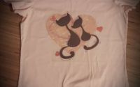 Tricou roz Doua pisicute