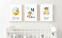 Set 3 Tablouri - Personalizat cu nume Cu ursuleti