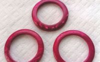 Conector  inel lemn de cocos 35mm roz fucsia