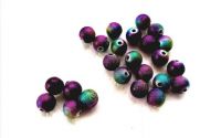 10buc- Margele tip stardust paun-8mm