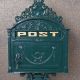 Cutie postala verde de podea din metal 