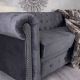 Sofa Chesterfield din lemn masiv cu tapiterie gri 