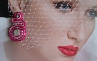 Cercei soutache cu perluta naturala