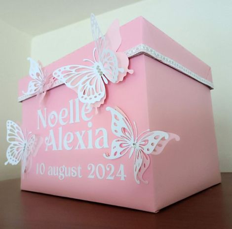 Cutie pentru dar botez Fluturi