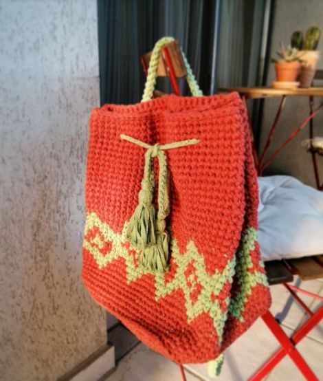 Rucsac Macrame Geant de Design Multicolor