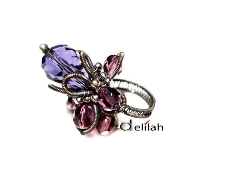 Purple Flower Ring IN066