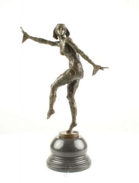 Dansatoare singura-statueta Art Deco din bronz