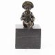 Baietel-statueta din bronz pe un soclu din marmura