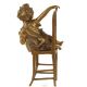 Fetita cu pisica-statueta din bronz 