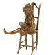 Fetita cu pisica-statueta din bronz 