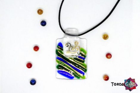 Medalion unicat din sticla fuzionata murano