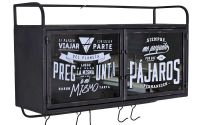 Bufetel de perete din metal negru cu scris alb 
