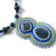 Colier dumortierit si lapis lazuli