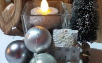 Decoratiune Craciun pe felie de lemn