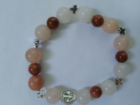 Bratara cuart roz si sunstone