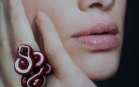 Inel soutache "Rouge Coco"