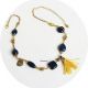 colier auriu si albastru regal cu lapis lazuli 