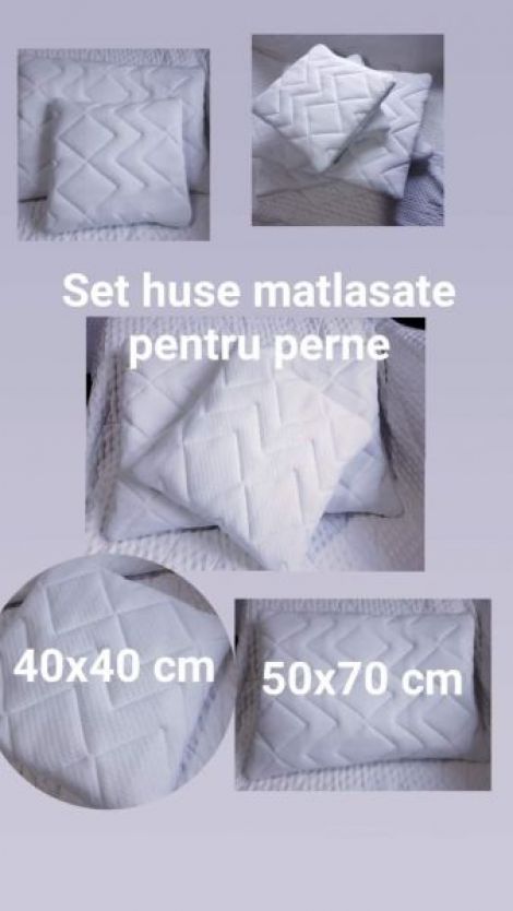 Set 4 huse matlasate pentru perne