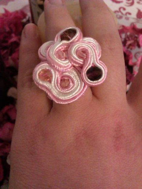 Inel soutache "Pink treasure"