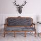 Sofa baroc din lemn masiv mahon cu tapiterie gri