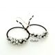 Circle Earrings Grey  Black