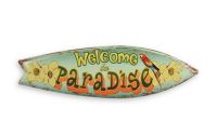 Decoratiune din metal cu "WELCOME TO PARADISE"