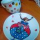 Ceasca cafea pictata fata cu codite