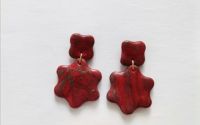 Cercei Red marble cu surub