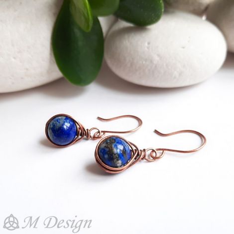 Cercei roots cu lapis lazuli