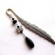 semn de carte cu howlite negru 