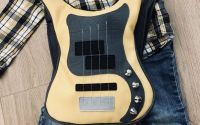 Rucsac galben chitara bass pentru copii