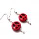 cercei cu howlite rosu 