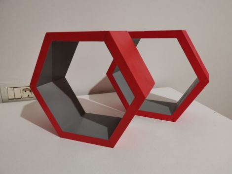 Polita Hexagonala din lemn