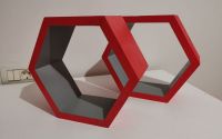 Polita Hexagonala din lemn