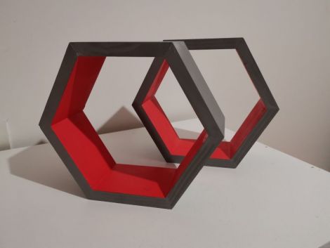 Polita Hexagonala din lemn