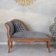 Sofa din lemn mahon cu tapiterie gri soarece 