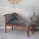 Sofa din lemn mahon cu tapiterie gri soarece 