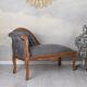 Sofa din lemn mahon cu tapiterie gri soarece 