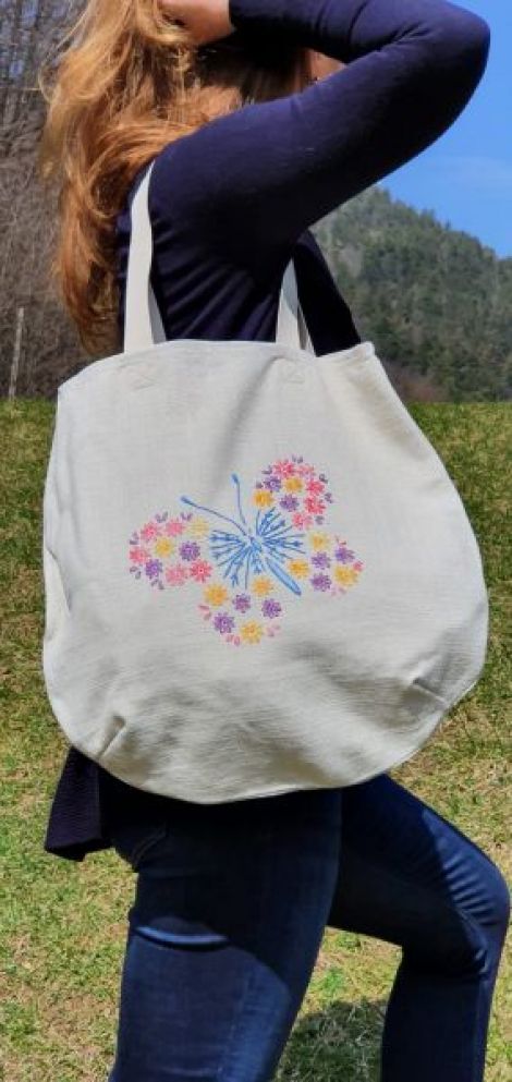 Shopping bag cu broderie