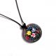 colier de lemn motiv floral 