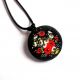 colier lemn motiv floral 