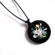 colier lemn motiv floral 