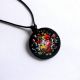 colier lemn motiv floral 