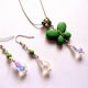 set cu howlite verde si cristale 