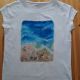 Tricou pictat manual peisaj marin