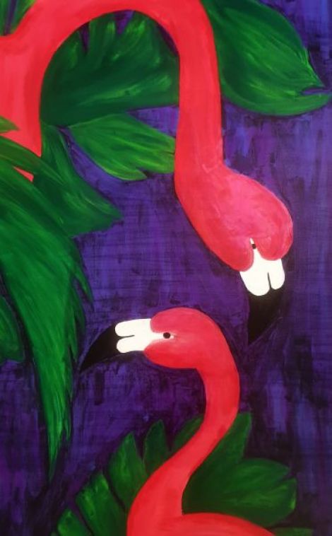 Flamingo - tablou acrilic