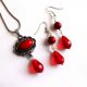 set cu howlite rosu si cristale 
