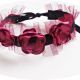 chocker cu tul si trandafiri burgund