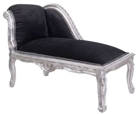 Sofa din lemn masiv argintiu cu tapiterie neagra