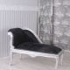 Sofa din lemn masiv argintiu cu tapiterie neagra 